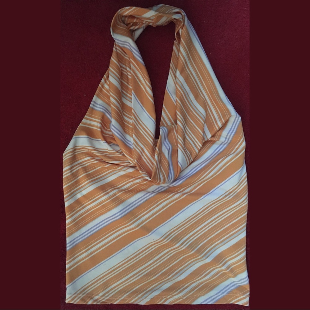 Vacation Summer Halter Crop Top / Orange Lilac